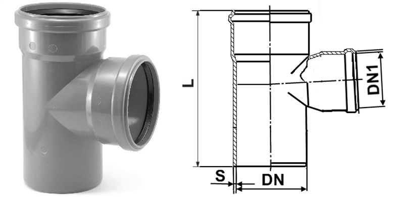 Трійник 75/40мм, 87.5°, ПП, VALROM